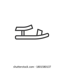 Women sandals line icon. linear style sign for mobile concept and web design. Summer sandals outline vector icon. Symbol, logo illustration. Vector graphics