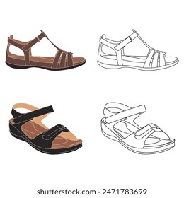 Women sandals vector illustration symbol design