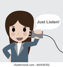 Women say just listen, vector illustration