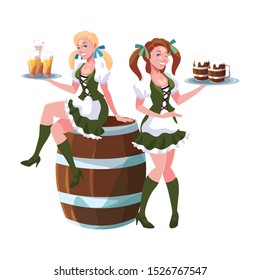 women scene with beer glasses in hand vector illustration design