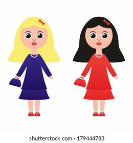 Women set (vector icons, isolated on white background)