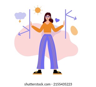 Women Setting Personal Boundaries, Limits, Creating Safe Private Space, Barrier. Comfort Zone, Self-safety Concept. Flat Vector Illustration