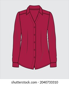 WOMEN SHIRT FOR WOMEN CORPORATE WEAR IN EDITABLE VECTOR FILE