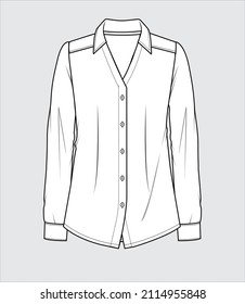 WOMEN SHIRT FOR WOMEN CORPORATE WEAR IN EDITABLE VECTOR FILE