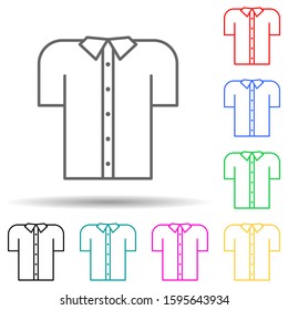 women shirt multi color style icon. Simple thin line, outline vector of clothes icons for ui and ux, website or mobile application