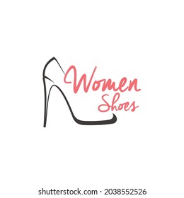 Women Shoe High Heels Beauty Logo Design Icon Vector