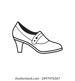 Women shoe icon, silhouette, logo, vector art design.