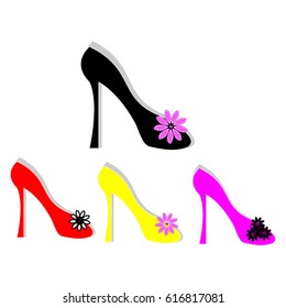 Women shoe on white background. Vector illustartion.