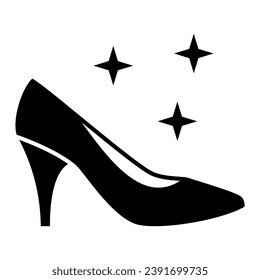 Icono sólido de zapatos para mujeres, concepto de 8 de marzo, señas de zapatos femeninos elegantes en fondo blanco, símbolo de zapatos tacones altos en estilo glifo para concepto móvil y diseño web. Gráficos vectoriales