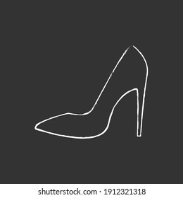 Women shoe vector chalk icon