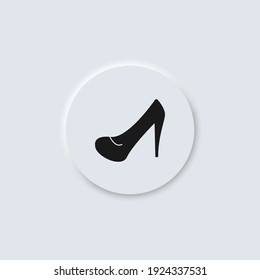 Women shoe vector icon in button in neumorphism design style