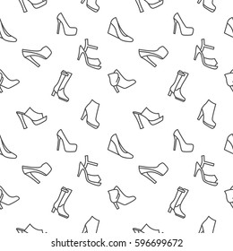 Women shoes background seamless pattern 