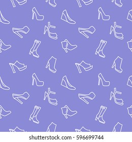 Women shoes background seamless pattern purple