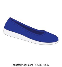 Women shoes fashion. Blue women shoes isolated on white background.