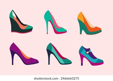 Women shoes flat minimal style illustration