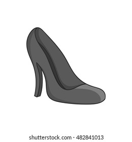 Women shoes icon in black monochrome style isolated on white background. Footwear symbol vector illustration