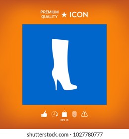 Women shoes icon, the modern silhouette. Menu item in the web design