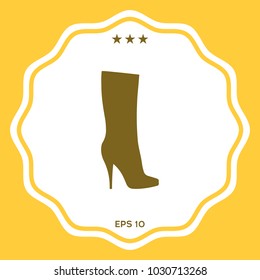 Women shoes icon, the modern silhouette. Menu item in the web design