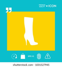 Women shoes icon, the modern silhouette. Menu item in the web design