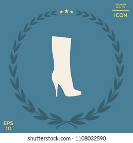 Women shoes icon, the modern silhouette. Menu item in the web design