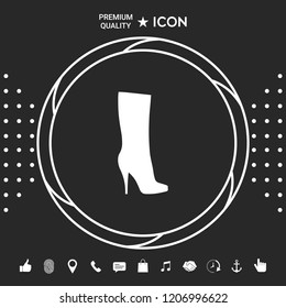Women shoes icon, the modern silhouette. Menu item in the web design