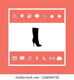 Women shoes icon, the modern silhouette. Menu item in the web design