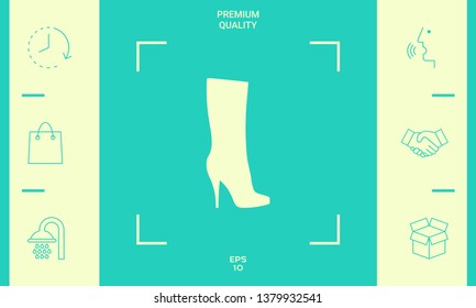 Women shoes icon, the modern silhouette. Menu item in the web design