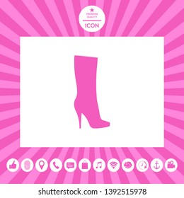 Women shoes icon, the modern silhouette. Menu item in the web design