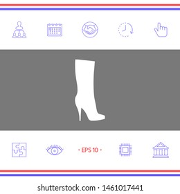 Women shoes icon, the modern silhouette. Menu item in the web design