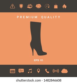 Women shoes icon, the modern silhouette. Menu item in the web design
