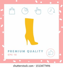Women shoes icon, the modern silhouette. Menu item in the web design