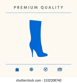 Women shoes icon, the modern silhouette. Menu item in the web design