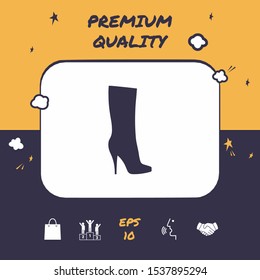 Women shoes icon, the modern silhouette. Menu item in the web design