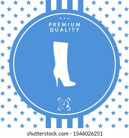 Women shoes icon, the modern silhouette. Menu item in the web design