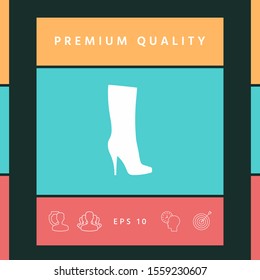 Women shoes icon, the modern silhouette. Menu item in the web design