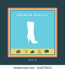 Women shoes icon, the modern silhouette. Menu item in the web design