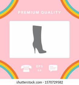 Women shoes icon, the modern silhouette. Menu item in the web design