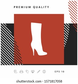 Women shoes icon, the modern silhouette. Menu item in the web design