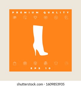 Women shoes icon, the modern silhouette. Menu item in the web design