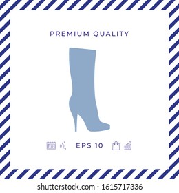 Women shoes icon, the modern silhouette. Menu item in the web design