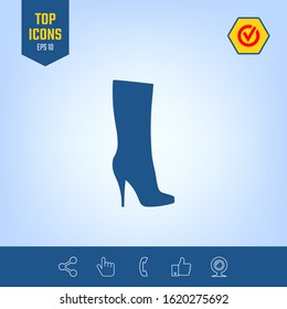 Women shoes icon, the modern silhouette. Menu item in the web design