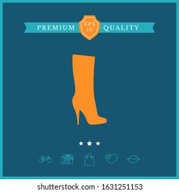 Women shoes icon, the modern silhouette. Menu item in the web design