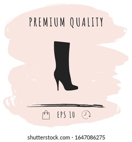 Women shoes icon, the modern silhouette. Menu item in the web design