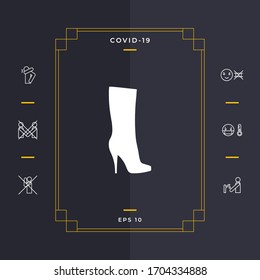 Women shoes icon, the modern silhouette. Menu item in the web design