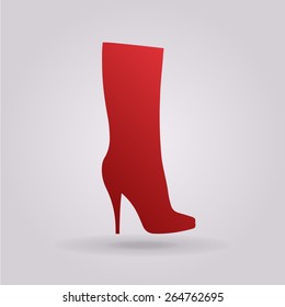 Women shoes icon, the modern silhouette. Menu item in the web design.
