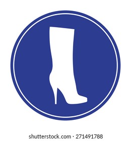 Women shoes icon, the modern silhouette. Menu item in the web design