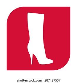 Women shoes icon, the modern silhouette. Menu item in the web design