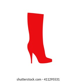 Women shoes icon, the modern silhouette. Menu item in the web design