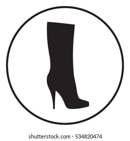 Women shoes icon, the modern silhouette. Menu item in the web design