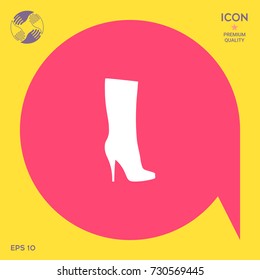 Women shoes icon, the modern silhouette. Menu item in the web design